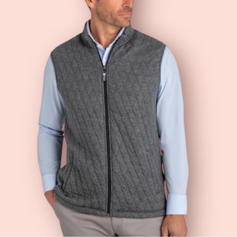 Mizzen + Main Gray Belson Quilted Vest